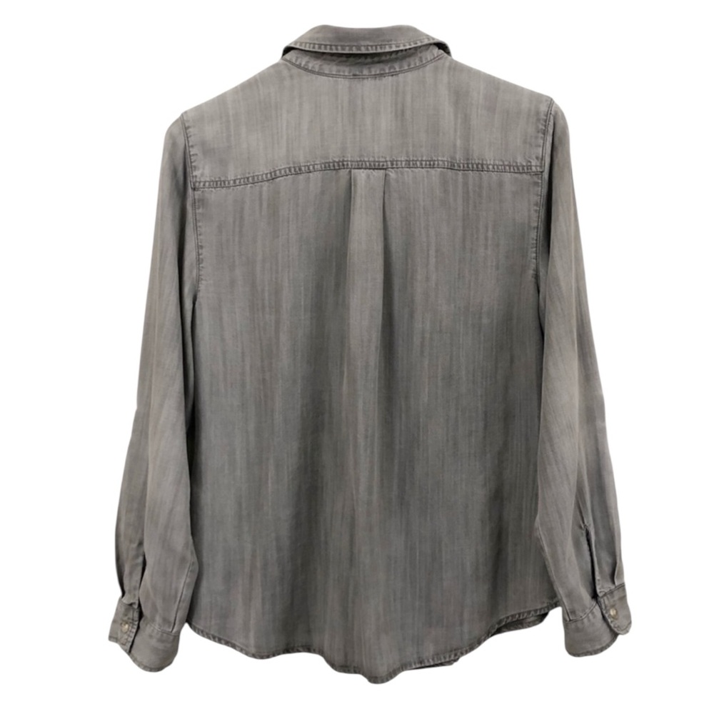 CHICO’s Half Placket Button-Down Shirt in Moonstone Size 0 (4-6) - Picture 7 of 13